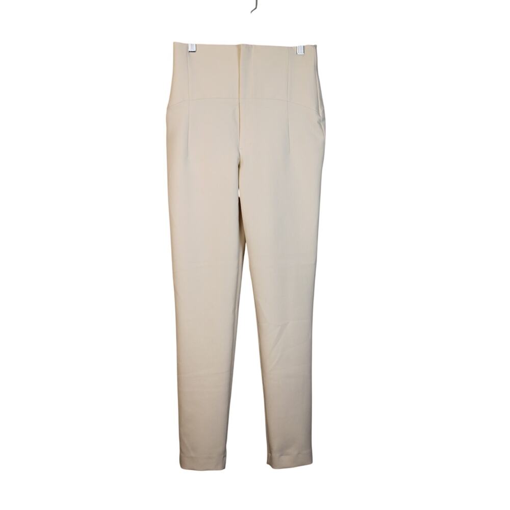NWT Zara Ivory High Rise Dressy Trousers Career Cigarette Pants Size XS